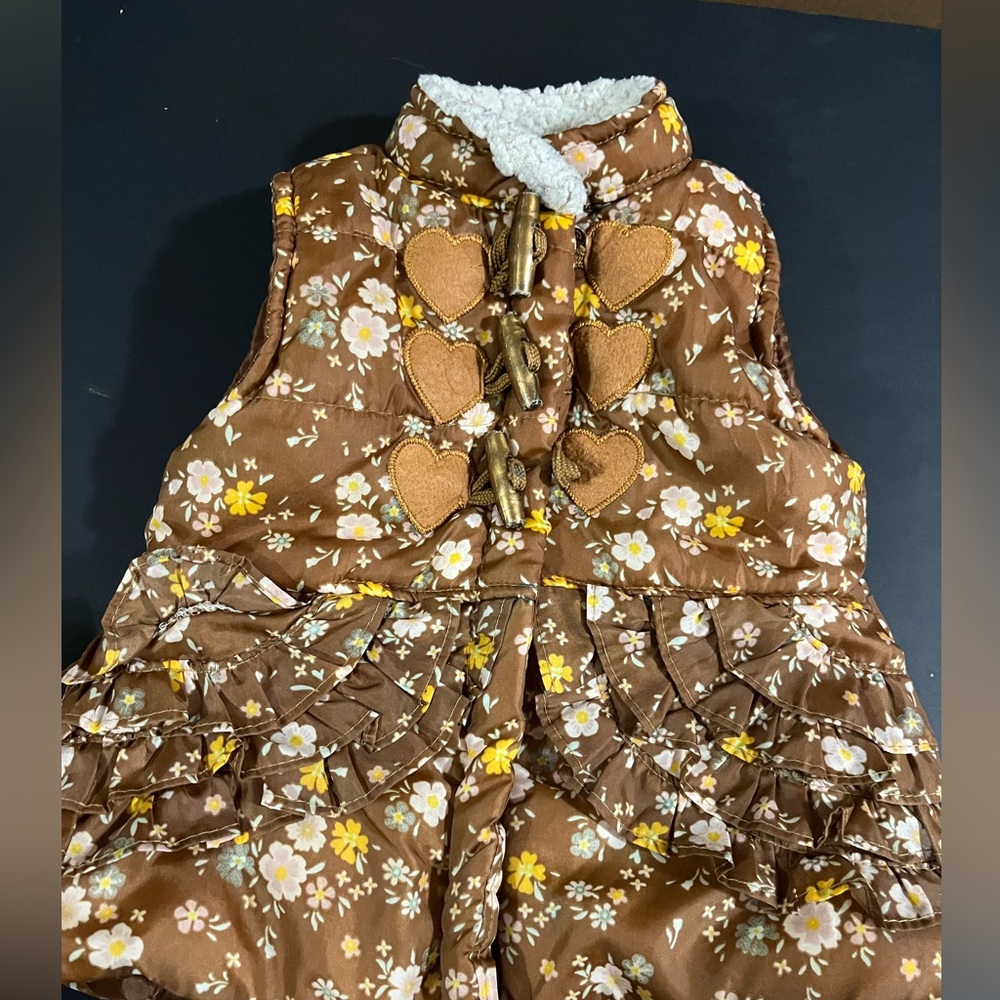 Nanette Baby 24mo floral puff vest, great shape